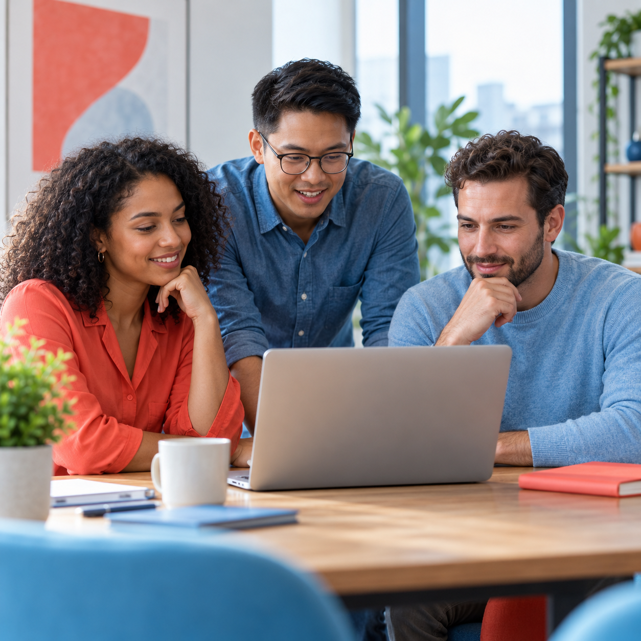 Team attending a webinar
